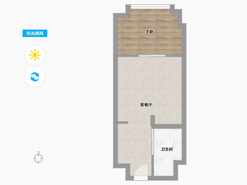 河北省-石家庄市-恒大御景半岛5号公寓-35.82-户型库-采光通风