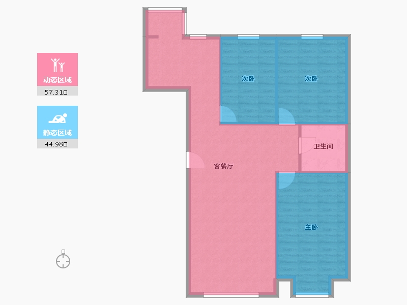 北京-北京市-剑桥园东区-102.40-户型库-动静分区