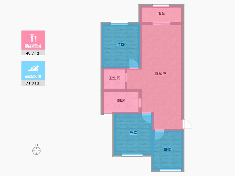 河北省-张家口市-文庭雅苑-79.14-户型库-动静分区