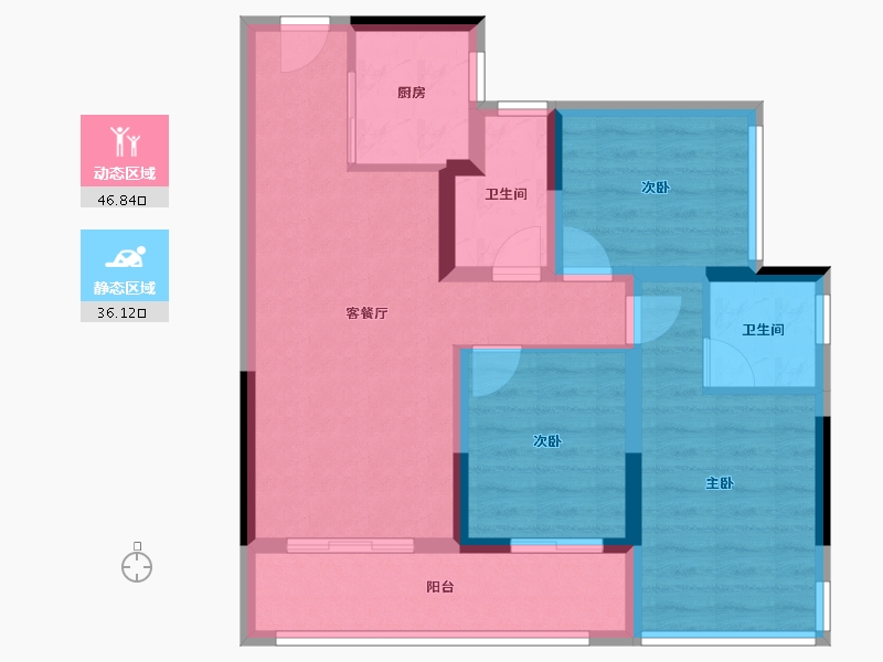 贵州省-贵阳市-建发书香府缦云-73.14-户型库-动静分区