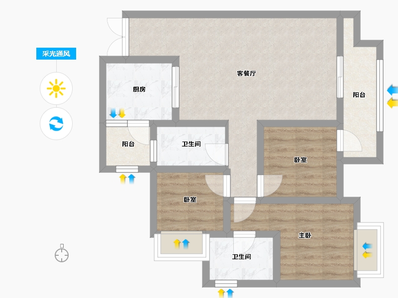 贵州省-遵义市-华润大道C段-78.40-户型库-采光通风