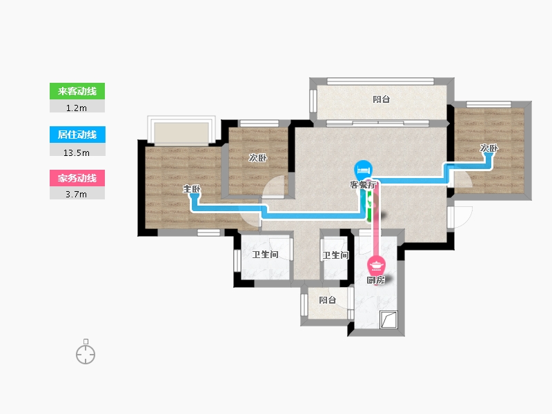 四川省-成都市-高投新川锦萃-64.63-户型库-动静线