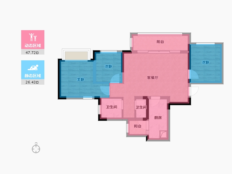 四川省-成都市-高投新川锦萃-64.63-户型库-动静分区