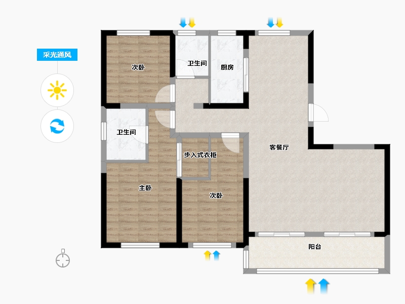 安徽省-合肥市-蜀山城投鸿博园-119.20-户型库-采光通风