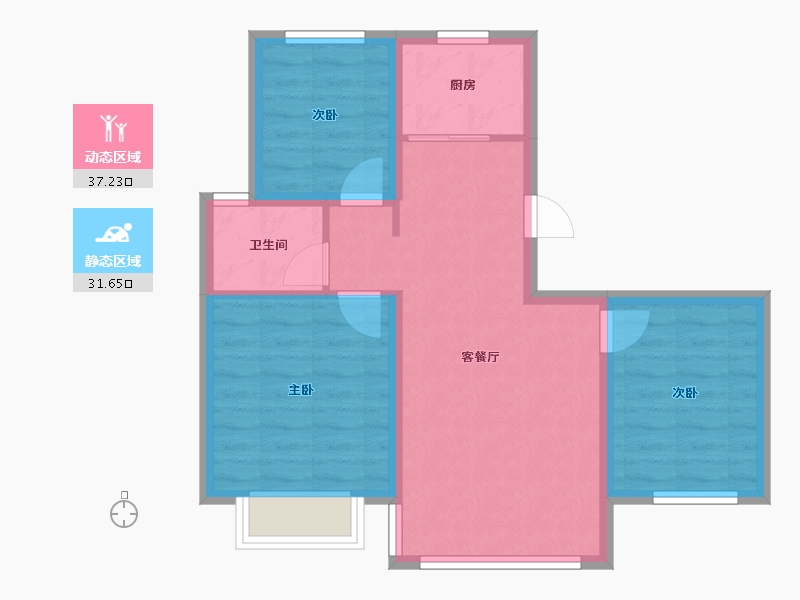 河北省-唐山市-大悦天玺-61.18-户型库-动静分区