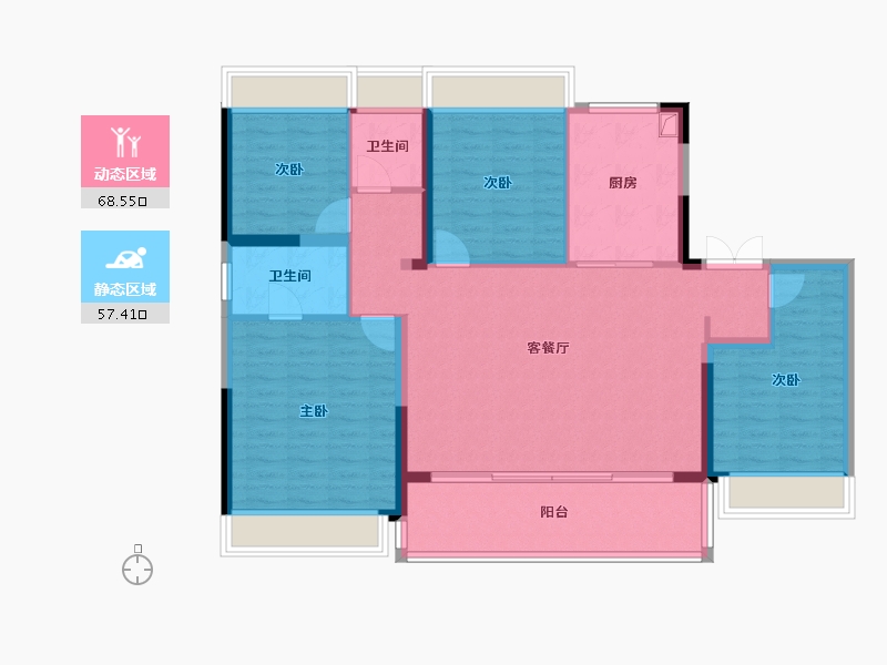 江苏省-苏州市-中建虹溪璟庭-114.30-户型库-动静分区