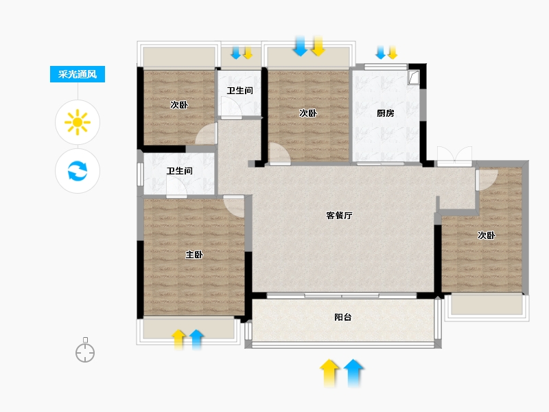 江苏省-苏州市-中建虹溪璟庭-114.30-户型库-采光通风