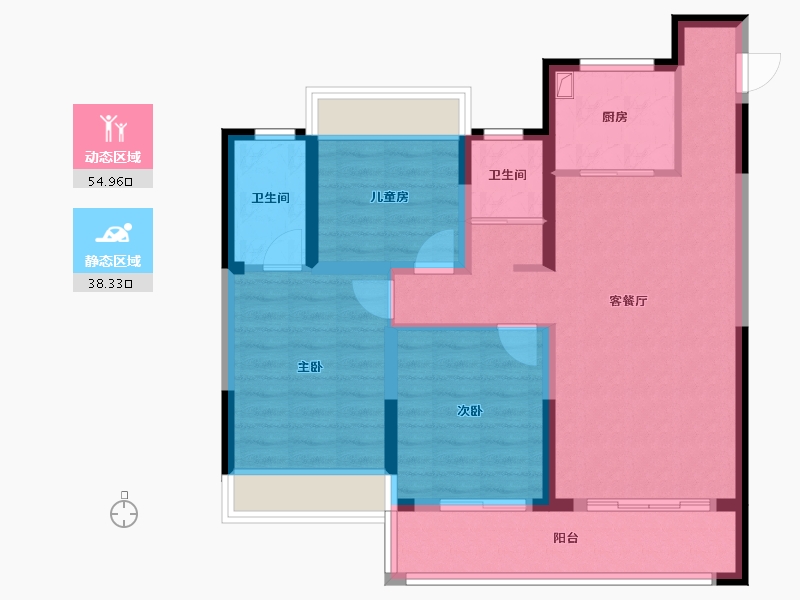 甘肃省-庆阳市-元熙府-82.71-户型库-动静分区