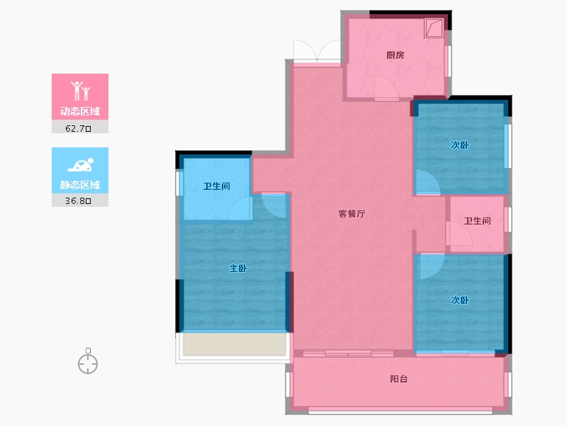 湖南省-娄底市-顺新一品-90.48-户型库-动静分区