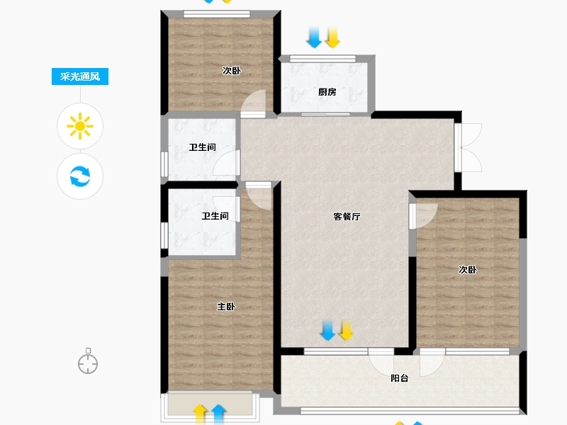 山东省-枣庄市-金玉悦府-116.80-户型库-采光通风