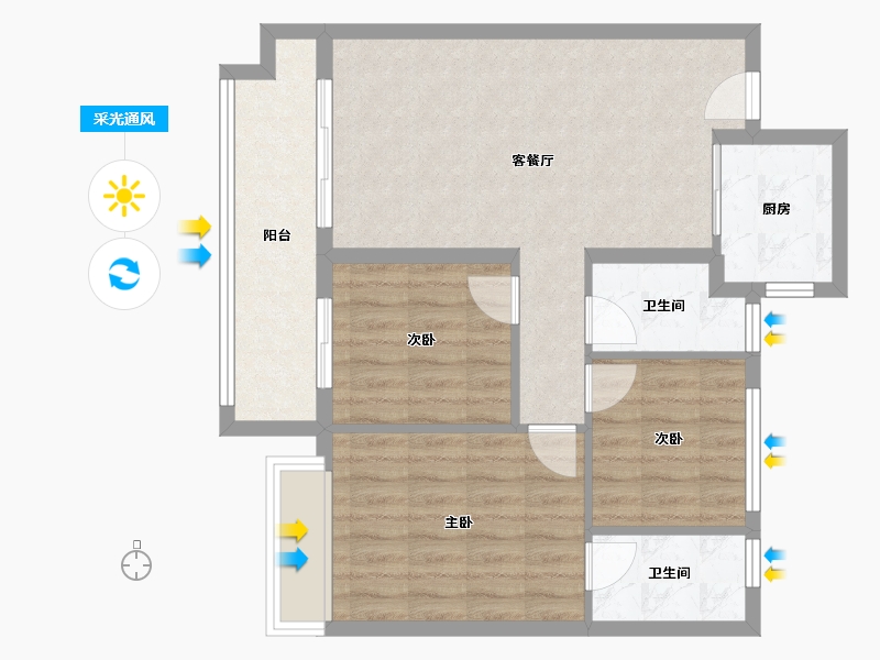 海南省-文昌市-中交·文昌美庐-75.12-户型库-采光通风