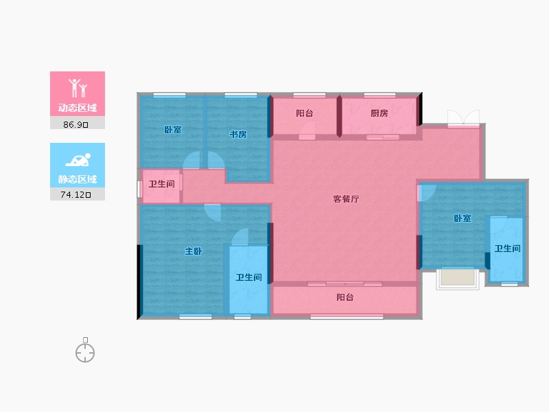 四川省-成都市-锦江颂-145.50-户型库-动静分区