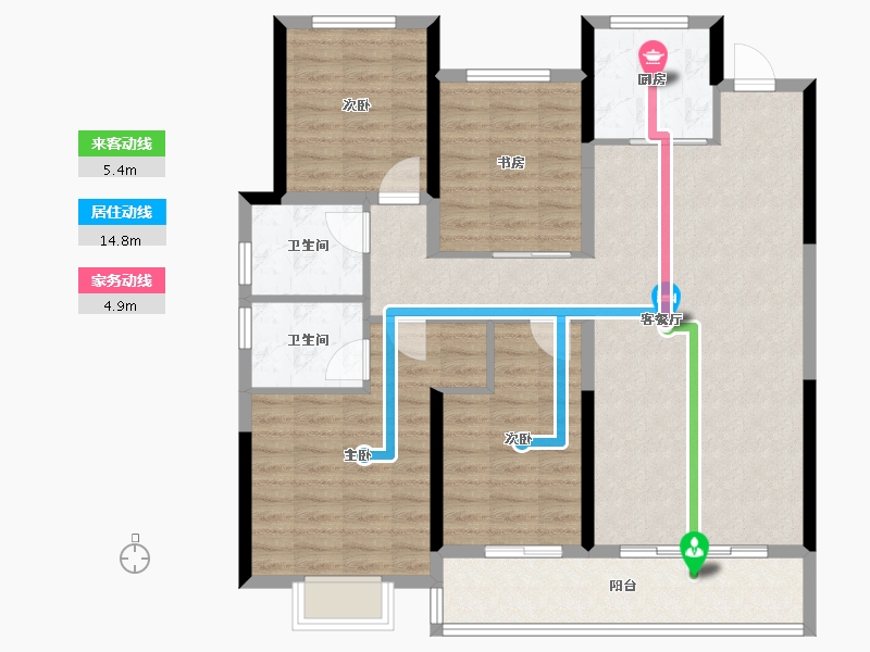 浙江省-宁波市-百誉府-112.00-户型库-动静线