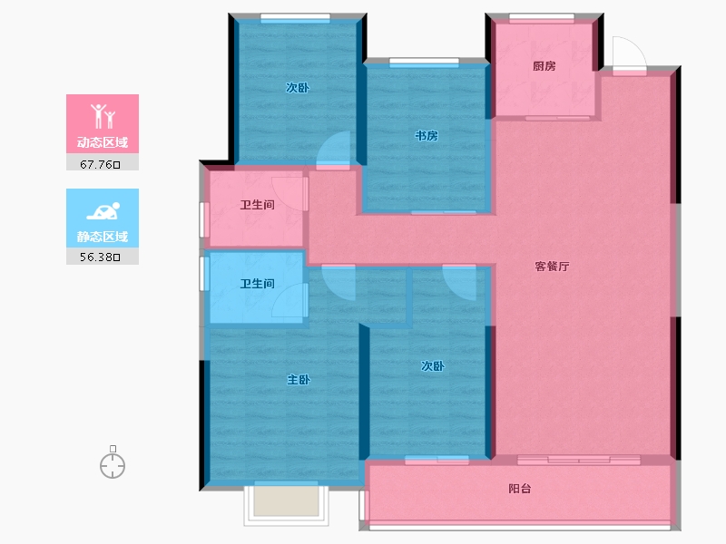 浙江省-宁波市-百誉府-112.00-户型库-动静分区