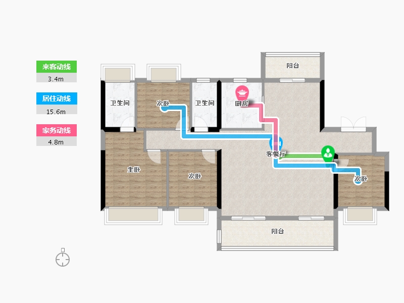 湖南省-娄底市-顺新一品-123.25-户型库-动静线