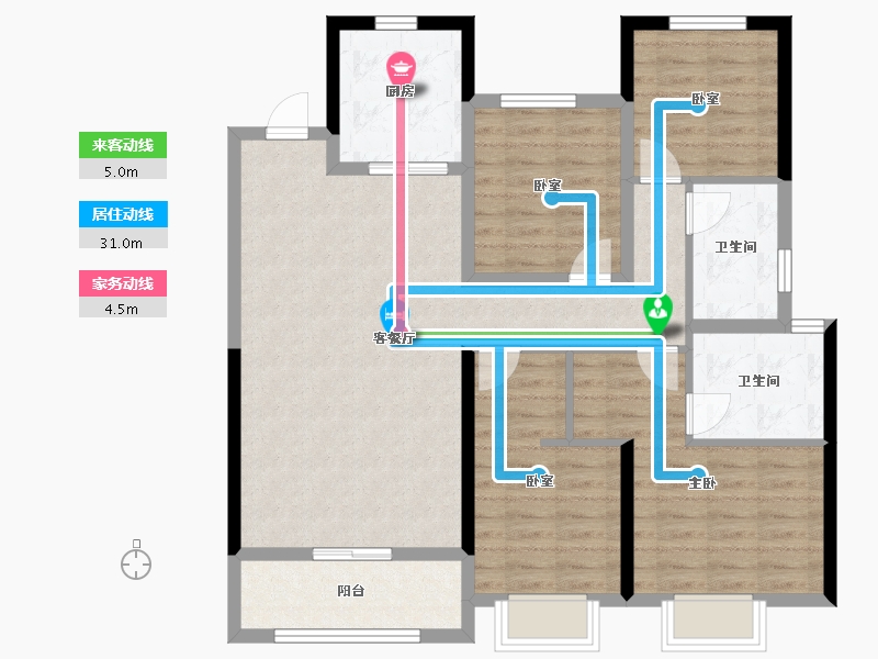 湖南省-长沙市-长沙溪山悦-100.59-户型库-动静线