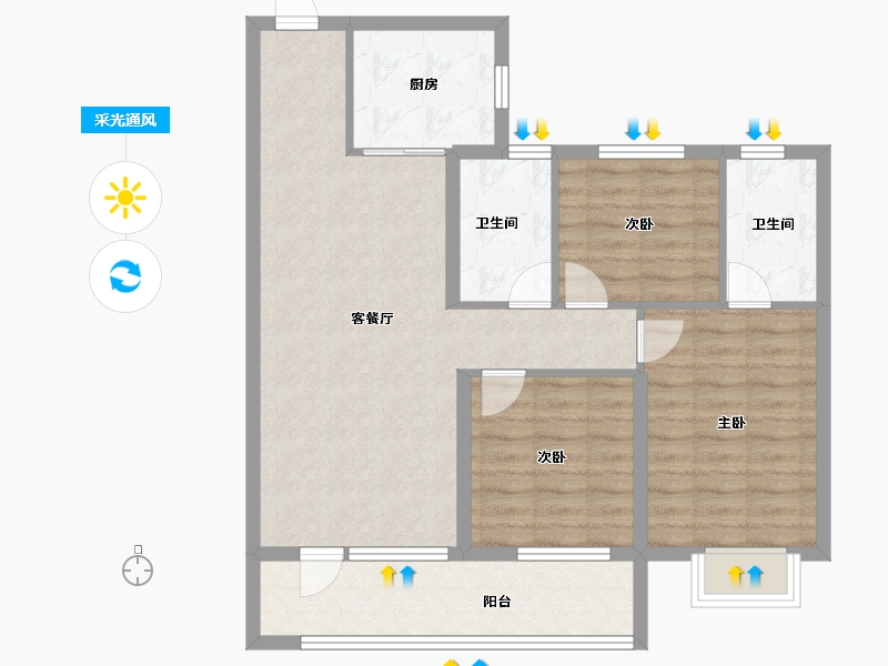 山东省-济宁市-春晓观棠-87.84-户型库-采光通风