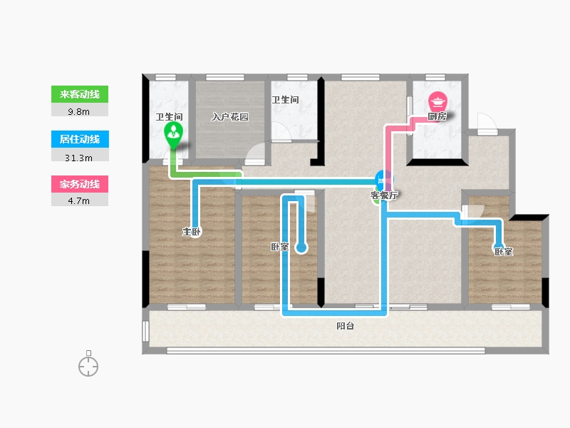 安徽省-滁州市-亭城玺悦里-136.00-户型库-动静线