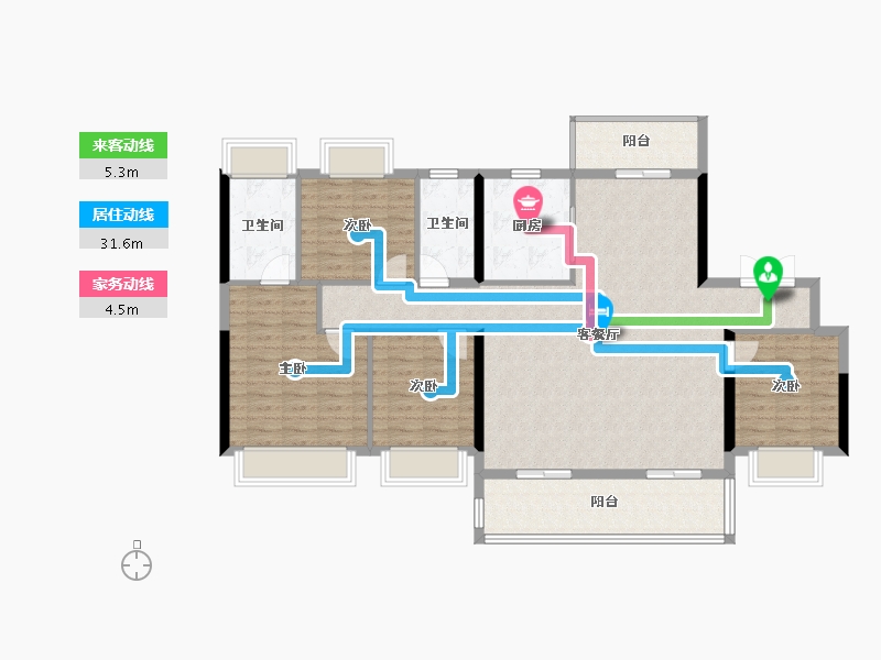 湖南省-娄底市-顺新一品-122.71-户型库-动静线