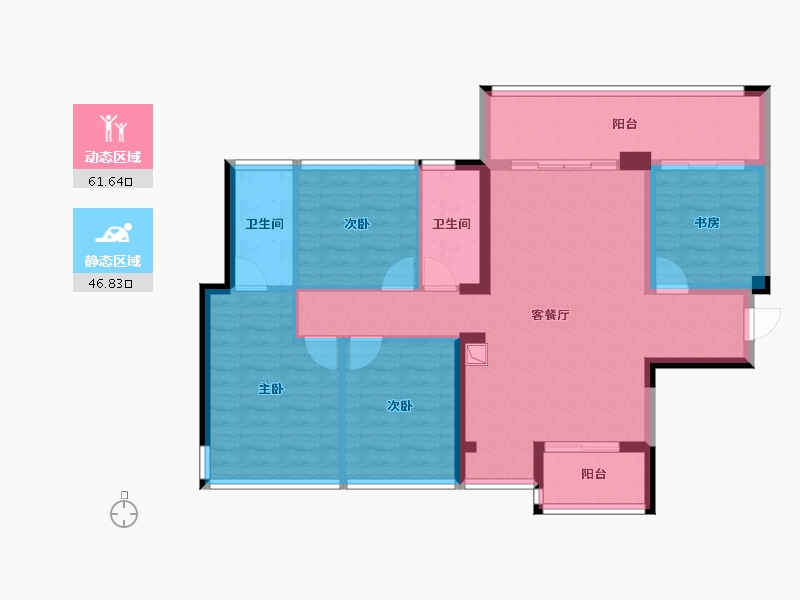 广西壮族自治区-南宁市-中交公园学府-96.95-户型库-动静分区