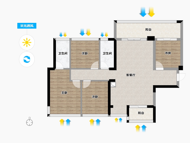 广西壮族自治区-南宁市-中交公园学府-96.95-户型库-采光通风