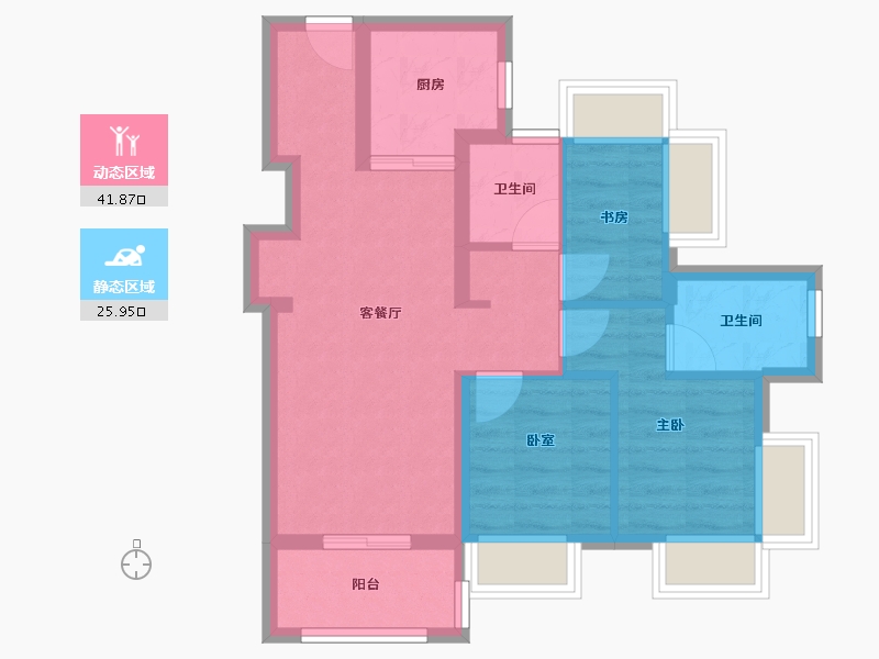 广东省-深圳市-满京华·金硕和府-59.28-户型库-动静分区