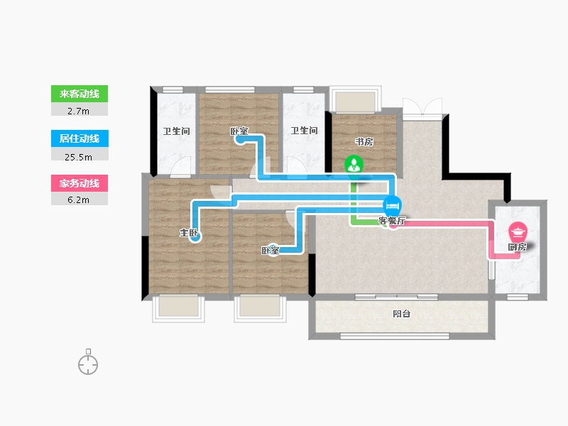 四川省-成都市-棠湖楠庭-100.36-户型库-动静线