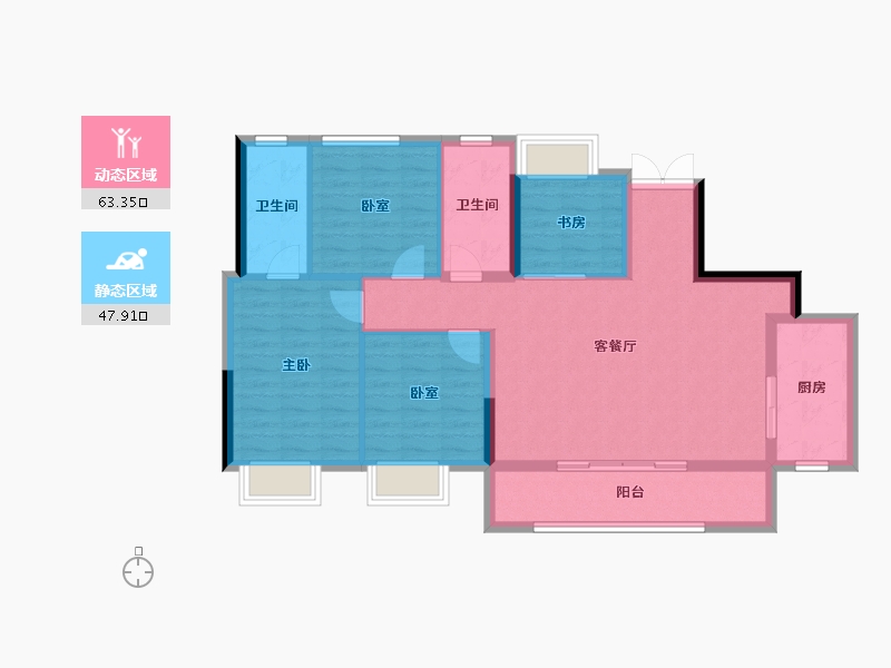 四川省-成都市-棠湖楠庭-100.36-户型库-动静分区