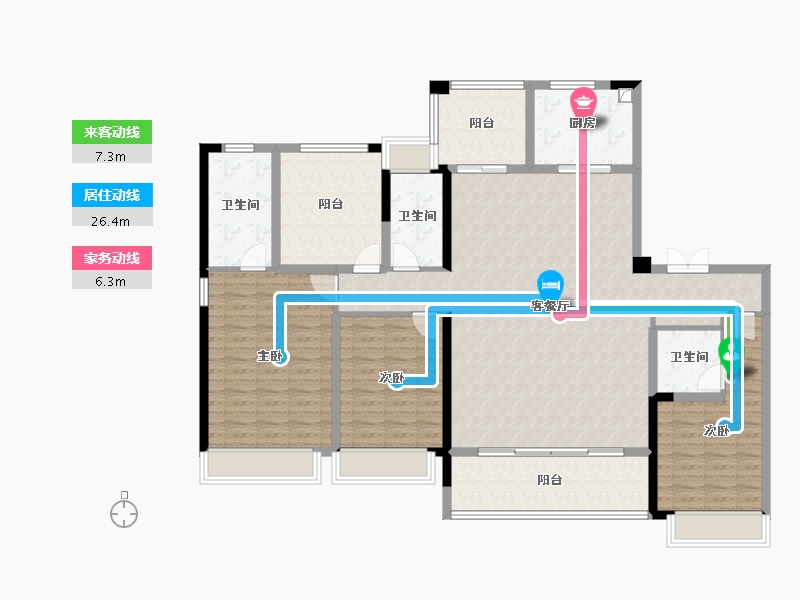 湖南省-长沙市-梦想·凤栖台-152.24-户型库-动静线