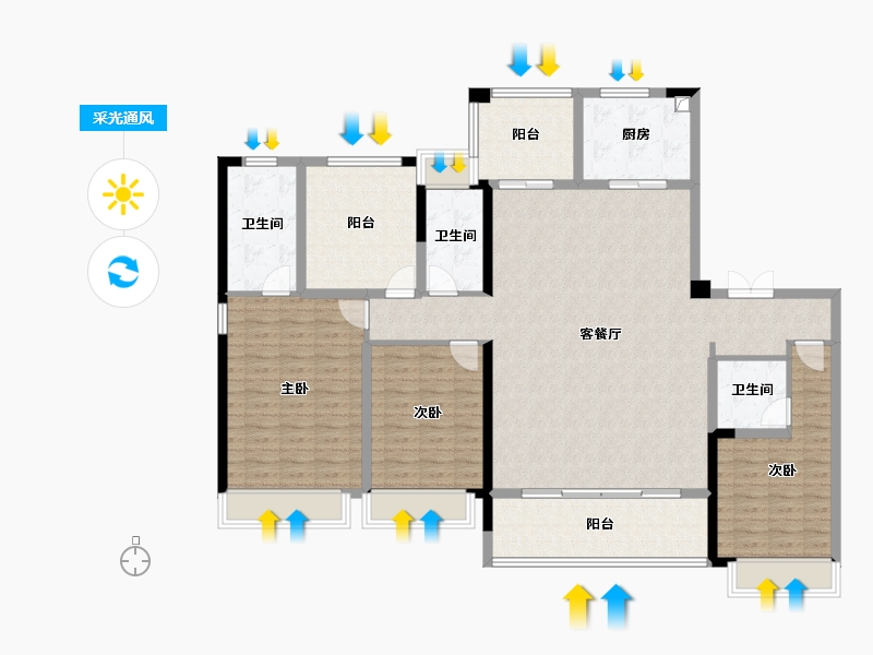 湖南省-长沙市-梦想·凤栖台-152.24-户型库-采光通风