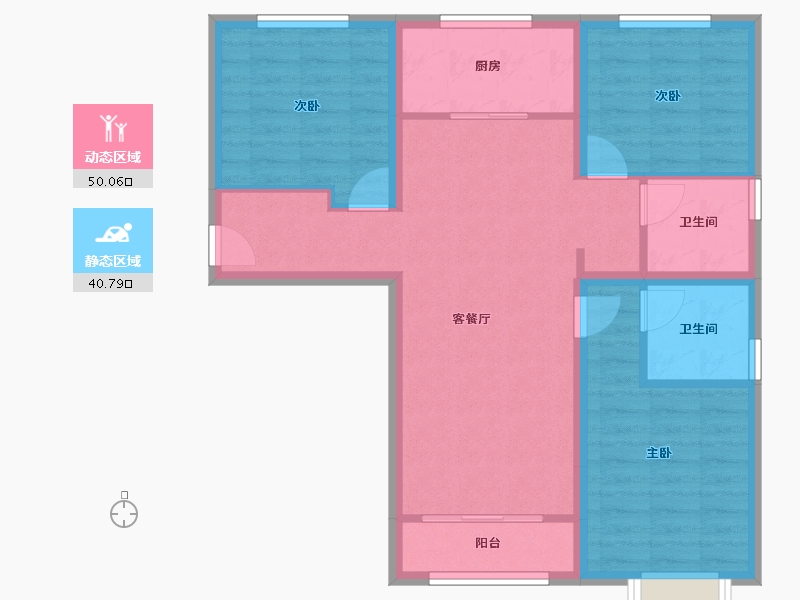 北京-北京市-云璟悦-95.20-户型库-动静分区