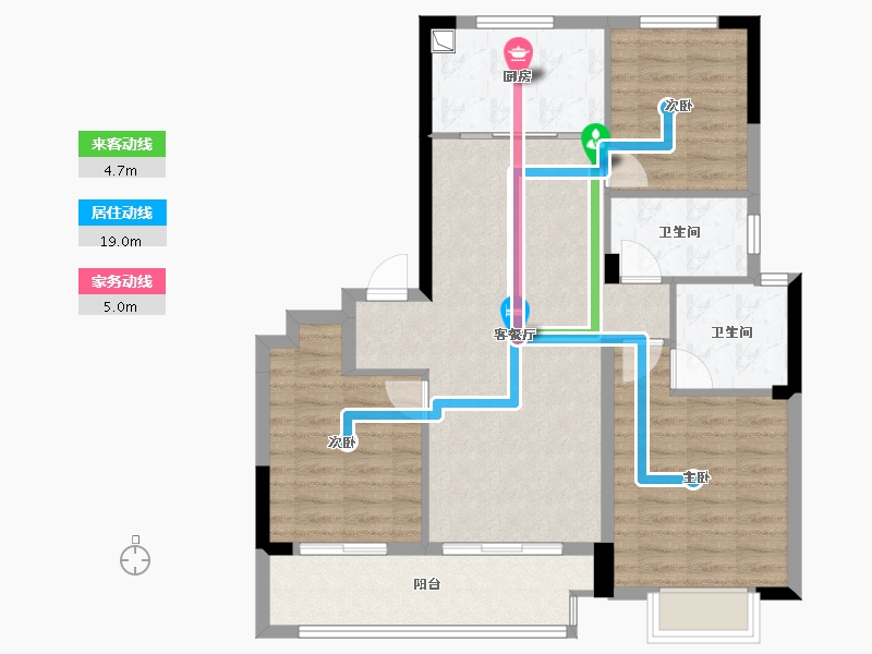 浙江省-宁波市-金昇云境-88.54-户型库-动静线