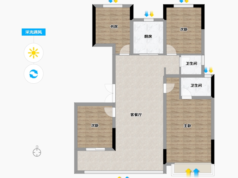 浙江省-湖州市-新开珑樾湾-103.83-户型库-采光通风