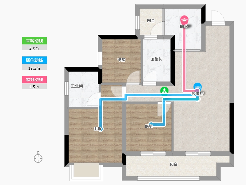 四川省-成都市-棠湖楠庭-73.82-户型库-动静线