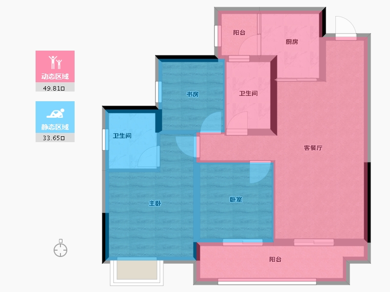 四川省-成都市-棠湖楠庭-73.82-户型库-动静分区