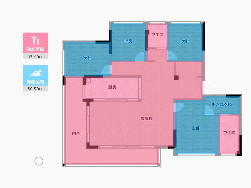 贵州省-贵阳市-君安金檀郡-130.79-户型库-动静分区