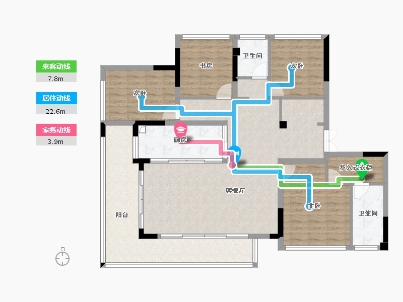 贵州省-贵阳市-君安金檀郡-130.79-户型库-动静线