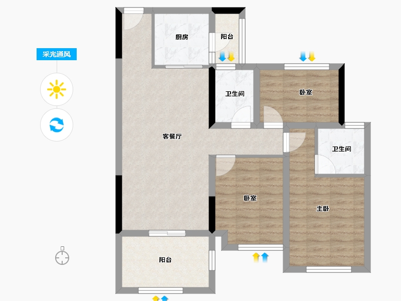 湖北省-恩施土家族苗族自治州-旭航·和樾府-81.59-户型库-采光通风