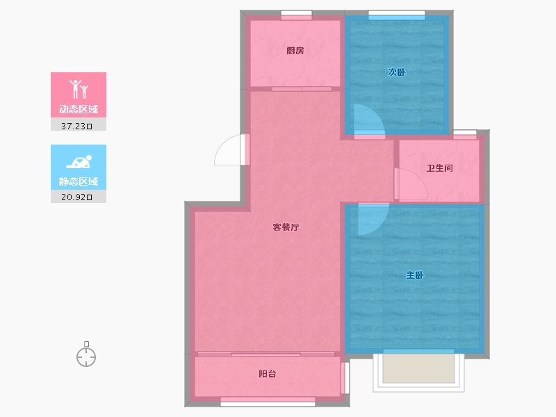 河北省-唐山市-大悦天玺-51.82-户型库-动静分区