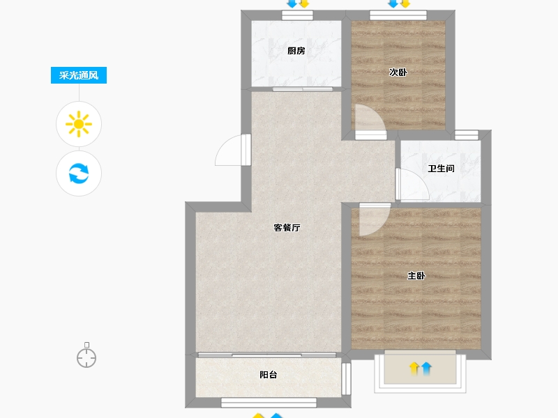 河北省-唐山市-大悦天玺-51.82-户型库-采光通风