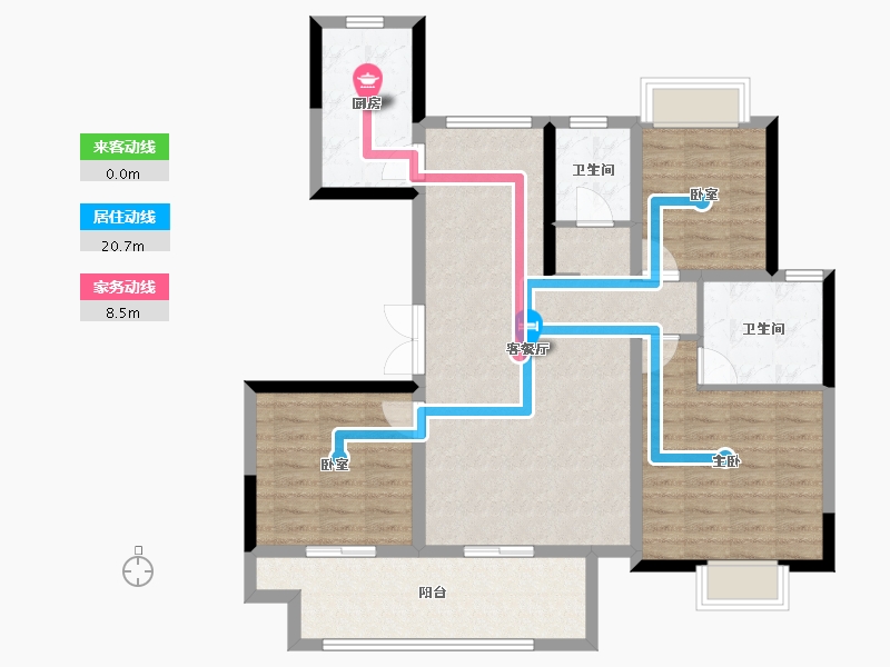 江苏省-宿迁市-政通·清华别院-99.95-户型库-动静线