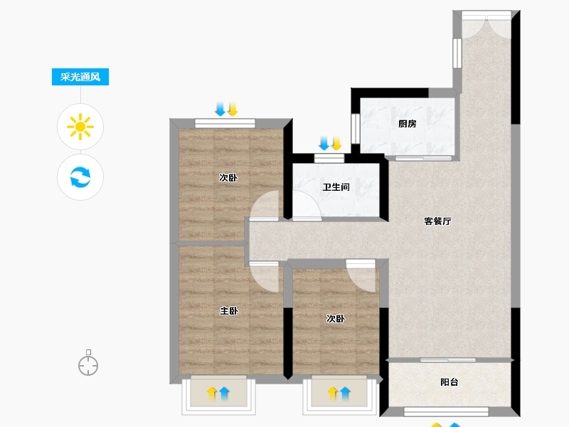 甘肃省-兰州市-华陇·滨河湾-63.10-户型库-采光通风