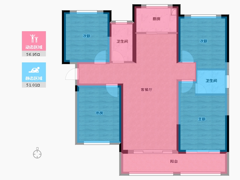 甘肃省-庆阳市-元熙府-96.17-户型库-动静分区