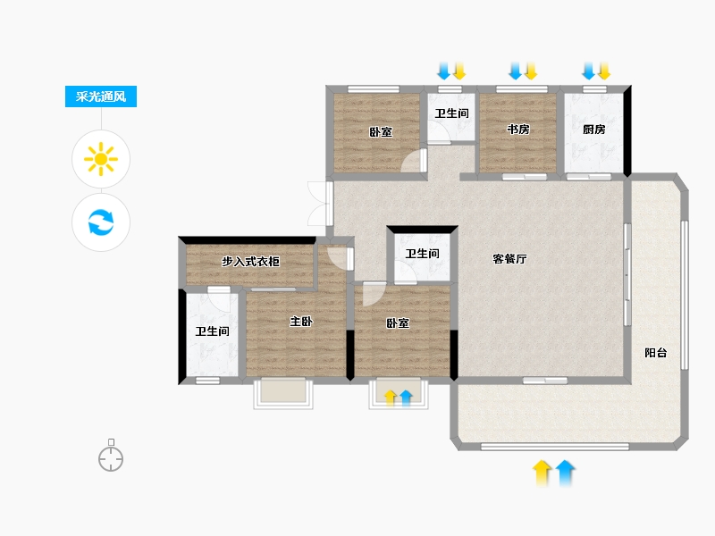 四川省-绵阳市-树高丽晶荟-135.34-户型库-采光通风