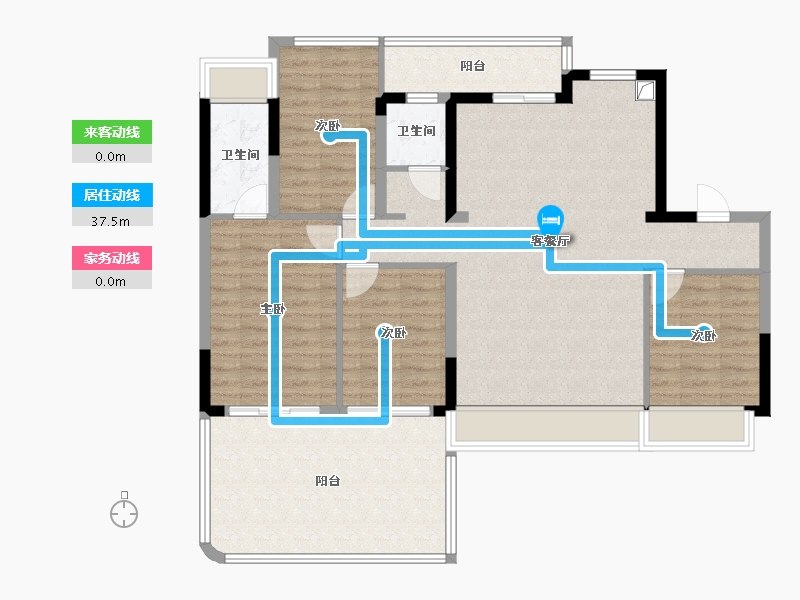 江苏省-苏州市-龙湖苏州未来御湖境-113.72-户型库-动静线