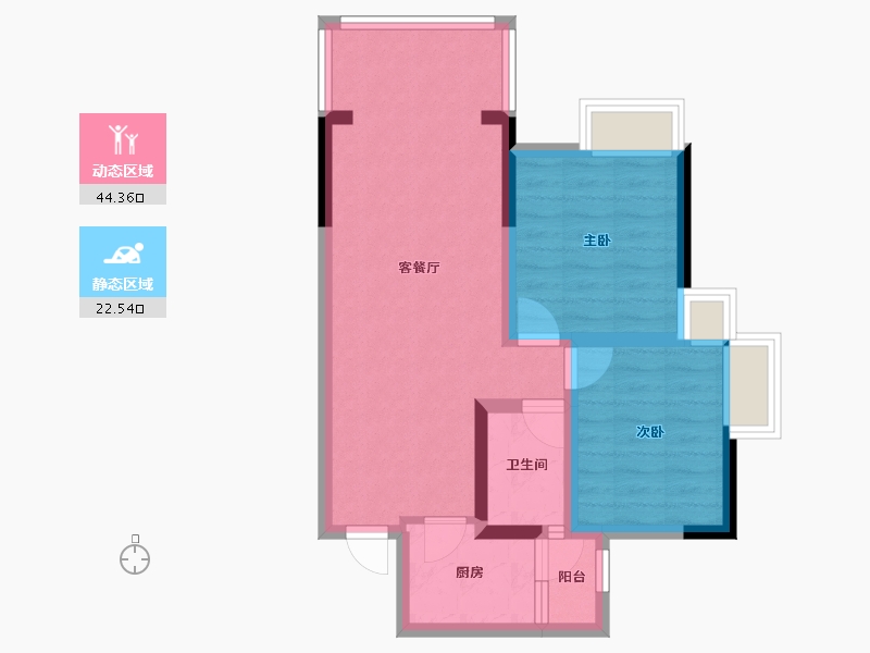 四川省-成都市-西璟台-58.85-户型库-动静分区