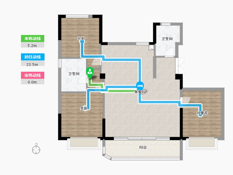 浙江省-宁波市-铁建·明贤府-113.73-户型库-动静线