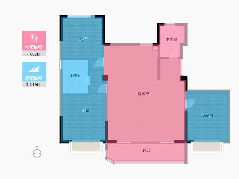 浙江省-宁波市-铁建·明贤府-113.73-户型库-动静分区