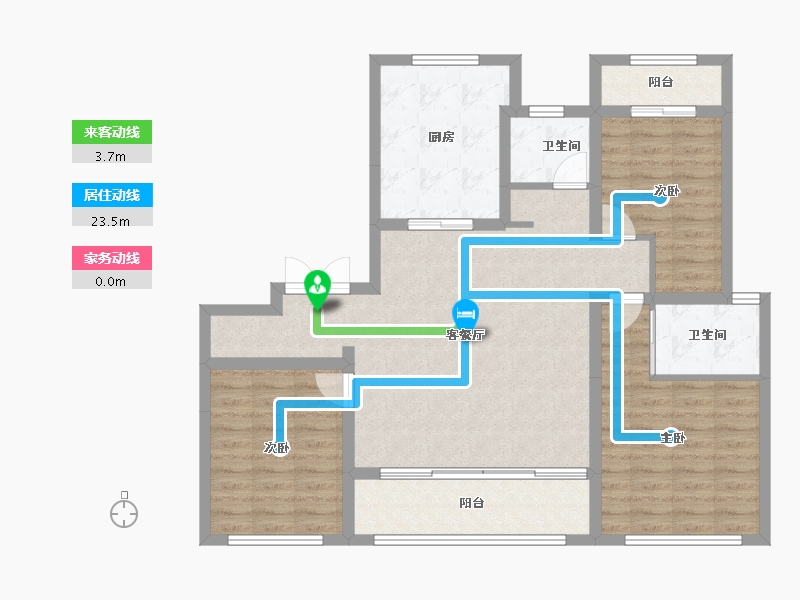 陕西省-西安市-绿城新兴·潮起长安-102.00-户型库-动静线