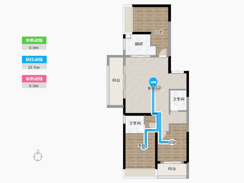 河南省-郑州市-高新城开·松云缦-98.40-户型库-动静线